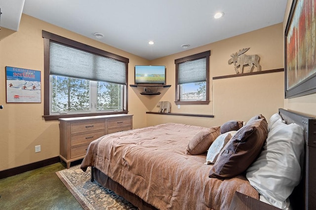 740 Cirrus Way, Granby, CO 80446 - bedroom featuring recessed lighting, finished concrete flooring, and baseboards
