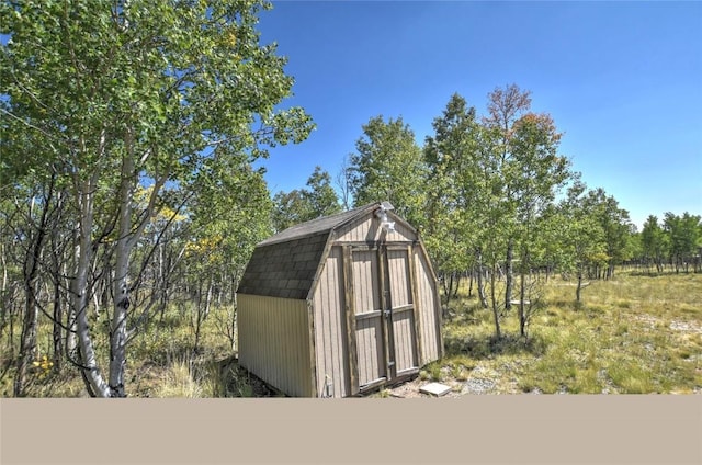 view of shed