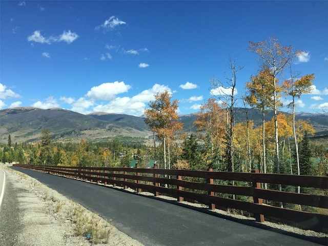 view of road with a mountain view
