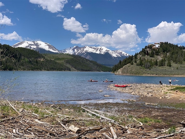 property view of water featuring a mountain view