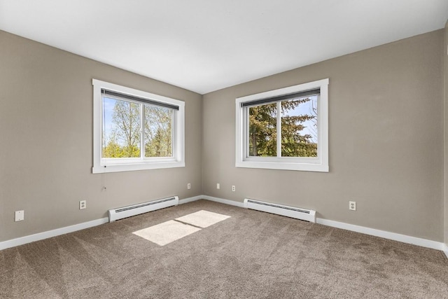485 Amethyst Dr, Steamboat Springs, CO 80487 - empty room with a baseboard heating unit, carpet flooring, and baseboards