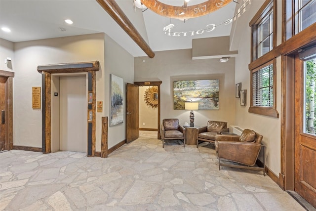 33 Broken Lance Dr Unit 207S, Breckenridge, CO 80424 - community lobby featuring a high ceiling and recessed lighting