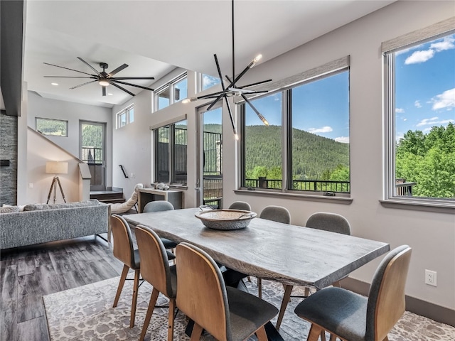 184 Caravelle Dr Unit 20, Keystone, CO 80435 - dining space with wood finished floors, recessed lighting, and a ceiling fan