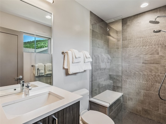 184 Caravelle Dr Unit 20, Keystone, CO 80435 - full bath featuring vanity, a tile shower, and recessed lighting