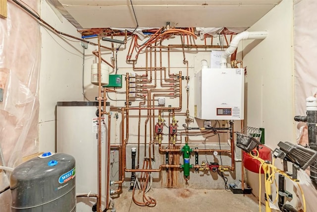 utilities with water heater and gas water heater