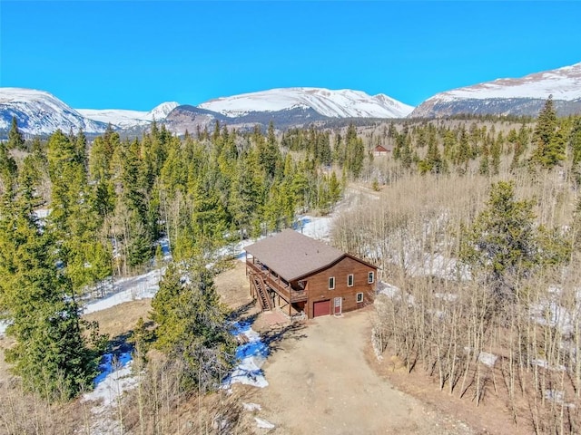 aerial view featuring a mountain view