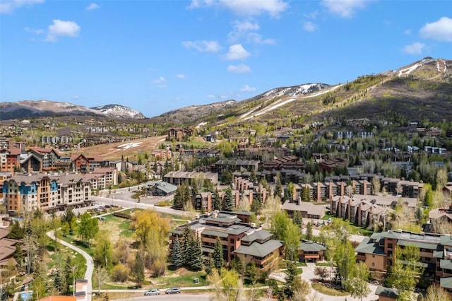 bird's eye view of a mountain backdrop
