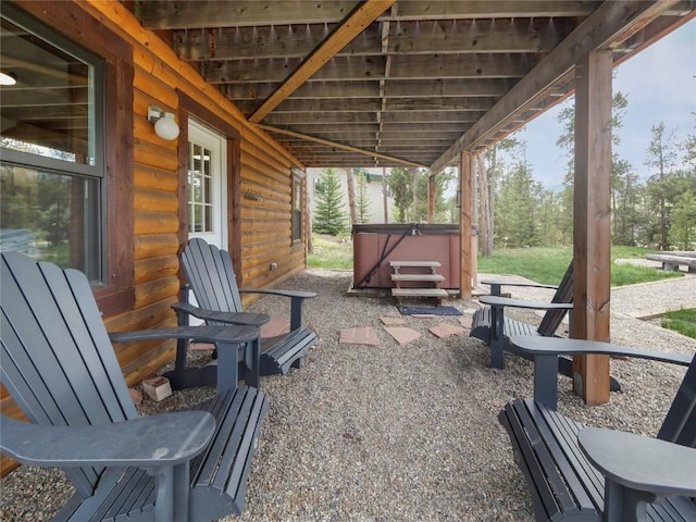 511 Fairview Blvd, Breckenridge, CO 80424 - view of patio with a hot tub