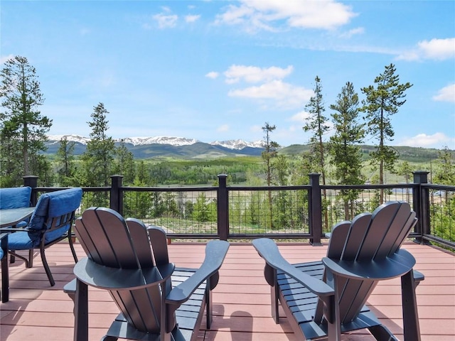 511 Fairview Blvd, Breckenridge, CO 80424 - wooden deck with a mountain view