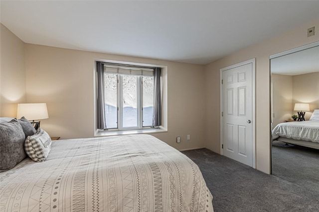 bedroom with carpet