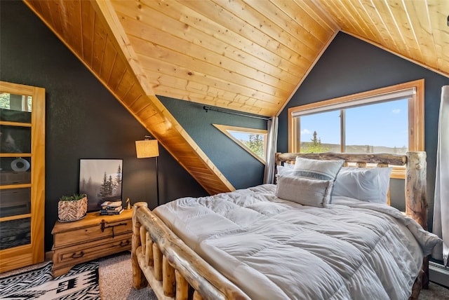 1375 Roberts Rd, Alma, CO 80440 - carpeted bedroom with vaulted ceiling and wood ceiling
