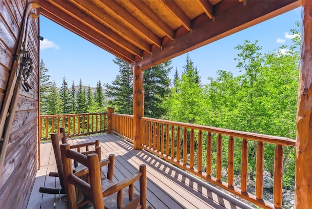 1375 Roberts Rd, Alma, CO 80440 - deck with a wooded view