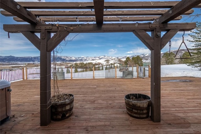 26395 County Road 33a, Steamboat Springs, CO 80487 - deck featuring a mountain view and a pergola