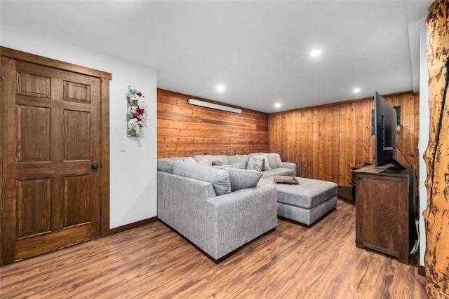 26395 County Road 33a, Steamboat Springs, CO 80487 - living room with wood finished floors, baseboards, wooden walls, and recessed lighting