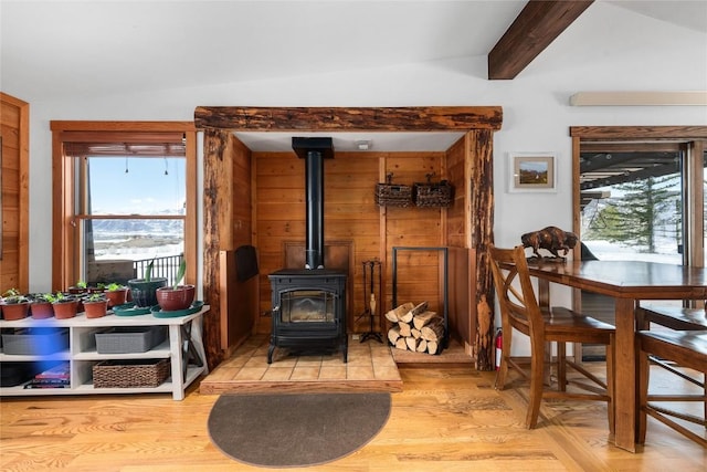 26395 County Road 33a, Steamboat Springs, CO 80487 - living room featuring a wood stove and light wood finished floors