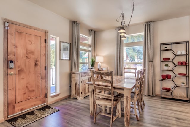 dining room featuring light wood-type flooring