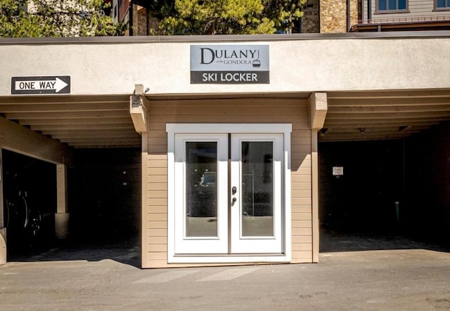 view of exterior entry with french doors