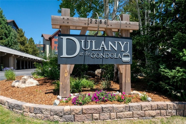 view of community sign