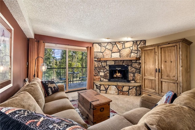 530 S French St Unit 110, Breckenridge, CO 80424 - living room with a textured ceiling and a fireplace