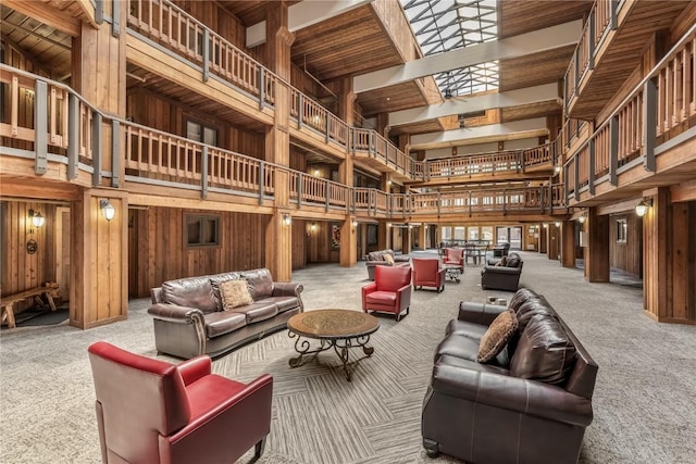 530 S French St Unit 110, Breckenridge, CO 80424 - building lobby featuring a high ceiling and wooden walls