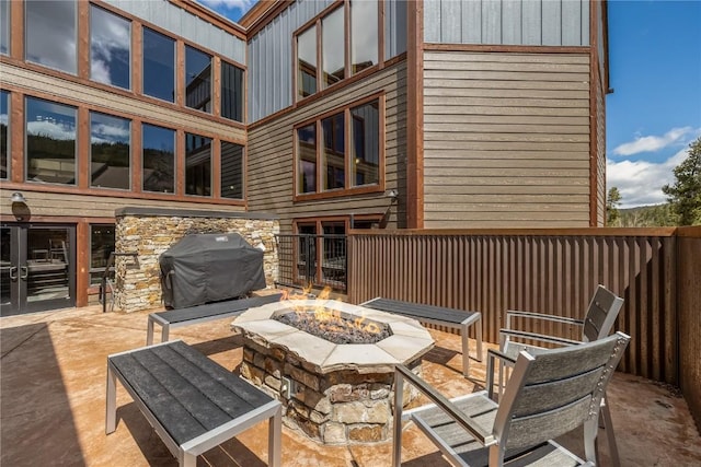 530 S French St Unit 110, Breckenridge, CO 80424 - view of patio / terrace with an outdoor fire pit and area for grilling