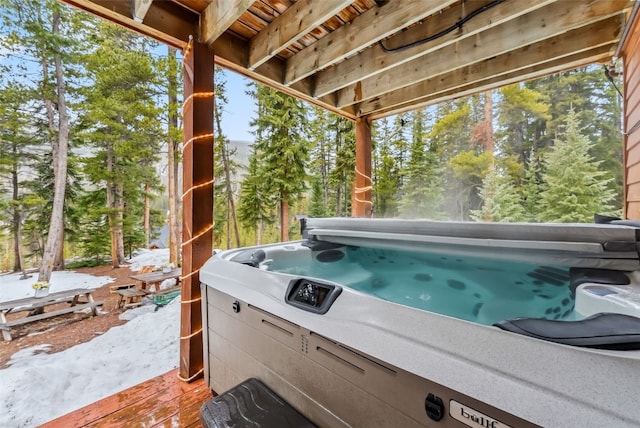 285 Davis Ct, Blue River, CO 80424 - view of patio / terrace with view of wooded area