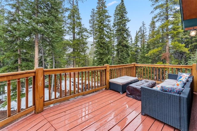 285 Davis Ct, Blue River, CO 80424 - wooden deck with view of scattered trees