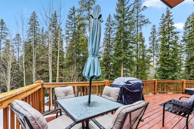285 Davis Ct, Blue River, CO 80424 - wooden deck featuring outdoor dining area and grilling area