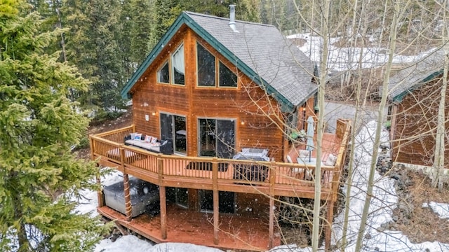 285 Davis Ct, Blue River, CO 80424 - back of house with a wooden deck and a shingled roof