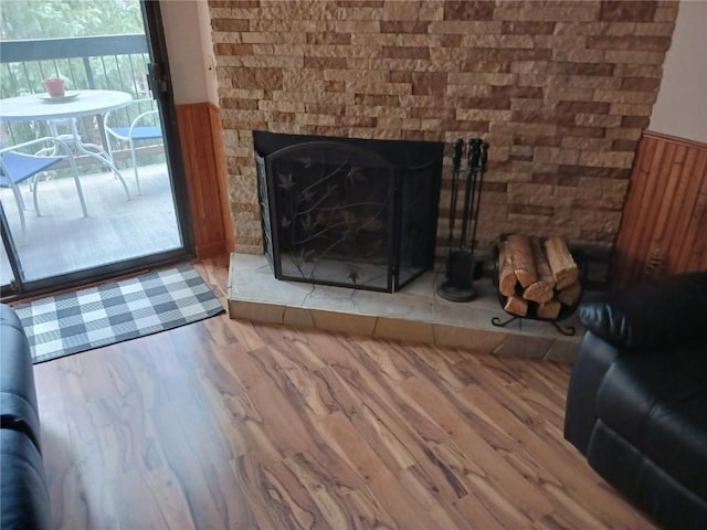 222 Creekside Dr Unit 308, Frisco, CO 80443 - interior details featuring a fireplace with raised hearth and wood finished floors