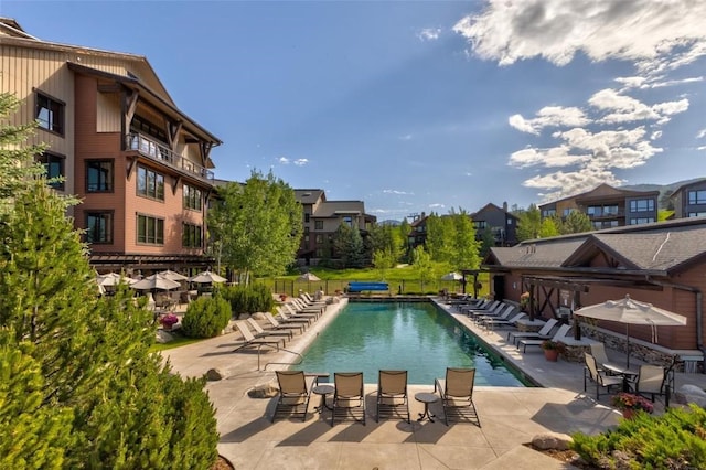 1175 Bangtail Way Unit 2109, Steamboat Springs, CO 80487 - view of swimming pool with a patio area and a residential view