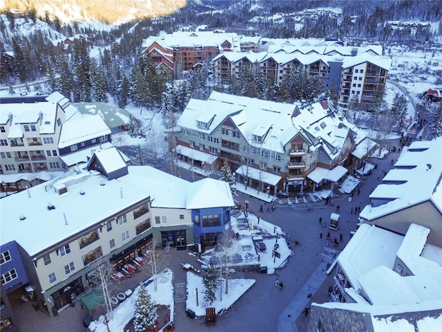 140 Ida Belle Dr Unit 8294, Dillon, CO 80435 - snowy aerial view with a view of apartment building / complex and a mountain view