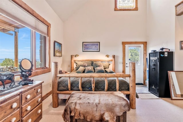76 County Road 60b, Maybell, CO 81640 - bedroom with light colored carpet and high vaulted ceiling