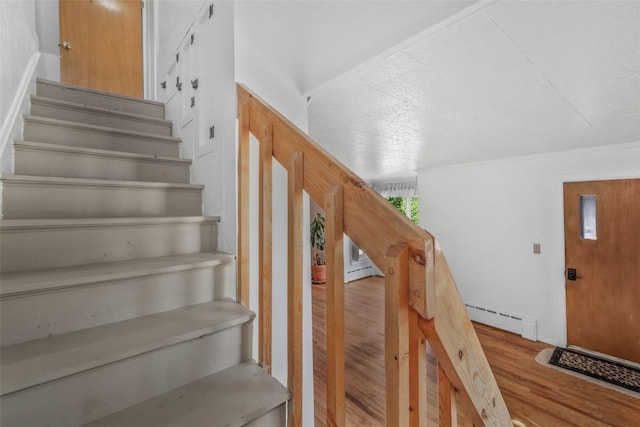 186 E Jefferson Ave, Hayden, CO 81639 - staircase with wood finished floors and a baseboard radiator