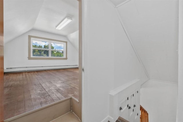 186 E Jefferson Ave, Hayden, CO 81639 - bonus room featuring vaulted ceiling, hardwood / wood-style floors, and baseboard heating