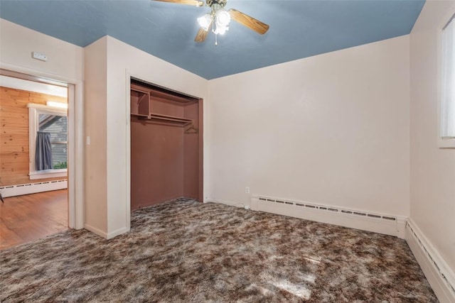 186 E Jefferson Ave, Hayden, CO 81639 - unfurnished bedroom with carpet, baseboard heating, and a closet