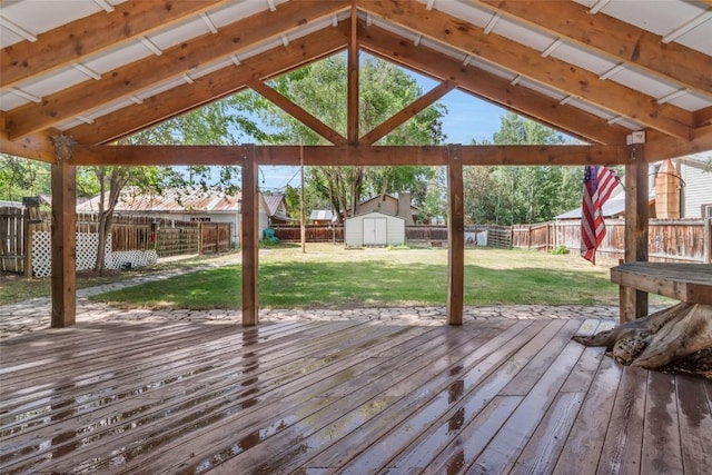 186 E Jefferson Ave, Hayden, CO 81639 - wooden deck featuring a storage shed and a fenced backyard