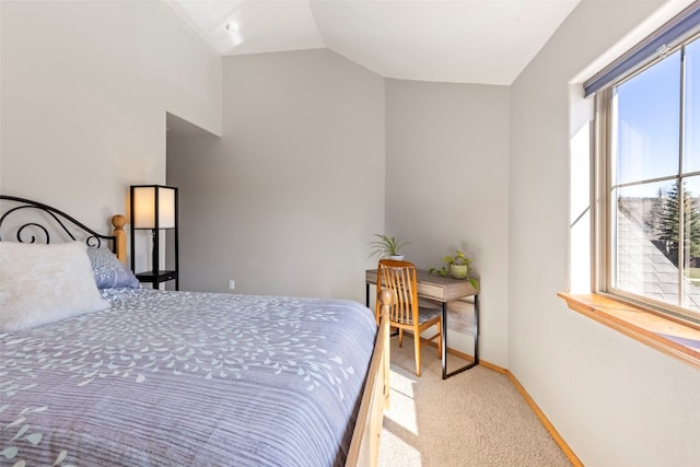 700 Lakepoint Dr Unit A10, Frisco, CO 80443 - carpeted bedroom featuring baseboards and vaulted ceiling