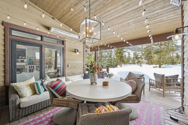 sunroom with rail lighting