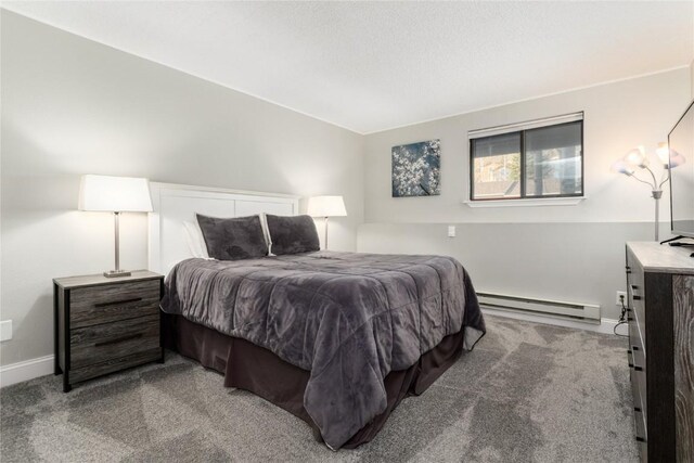 72 Corinthian Cir Unit 102, Dillon, CO 80435 - bedroom featuring a baseboard radiator, carpet flooring, and baseboards