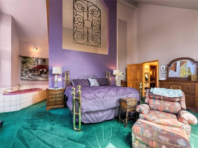 463 Blue Flag Cir, Breckenridge, CO 80424 - bedroom featuring carpet and high vaulted ceiling