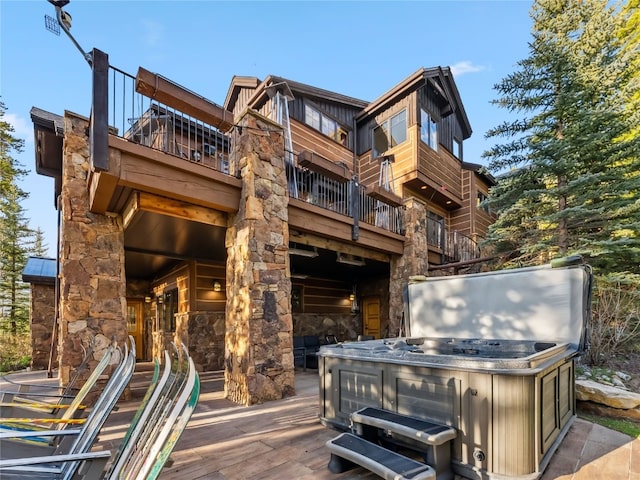 59 Mountain Bluebell Rd, Keystone, CO 80435 - deck with a hot tub
