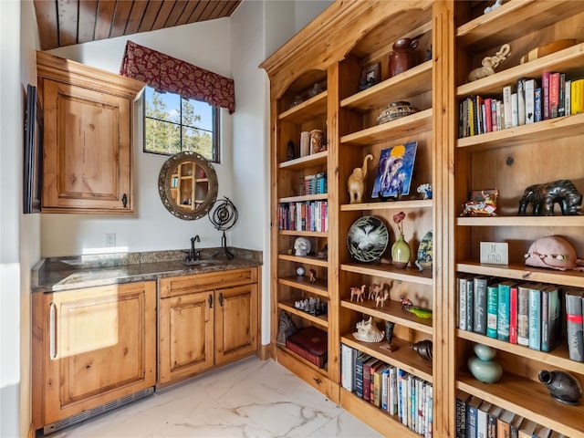 59 Mountain Bluebell Rd, Keystone, CO 80435 - interior space featuring light marble finish floors and vaulted ceiling