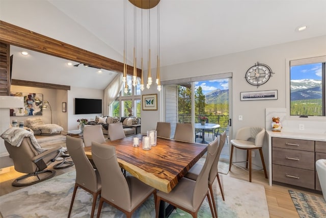 456 Forest Hills Dr, Breckenridge, CO 80424 - dining area featuring light wood finished floors and recessed lighting