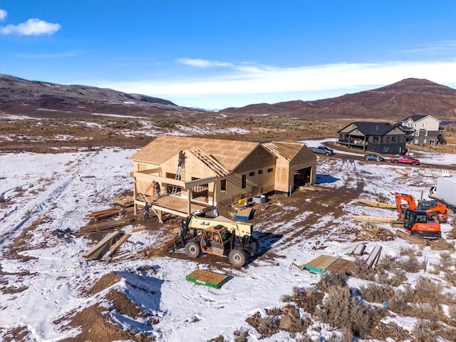 30350 Hostler Dr, Oak Creek, CO 80467 - snowy aerial view featuring a mountain view