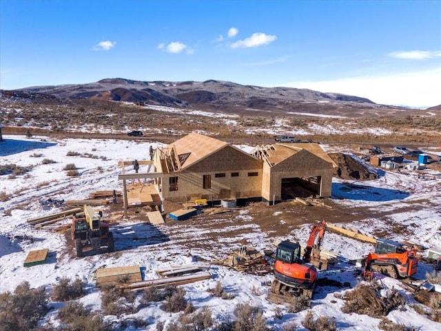 30350 Hostler Dr, Oak Creek, CO 80467 - snowy aerial view with a mountain view