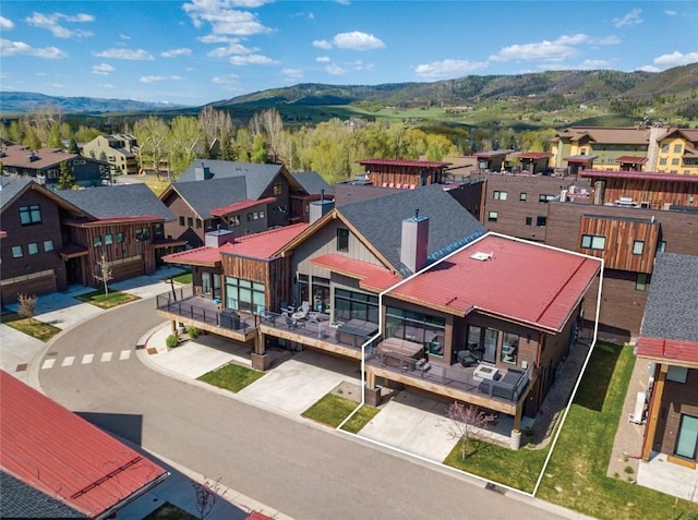 1241 Urban Way, Steamboat Springs, CO 80487 - aerial perspective of suburban area with a mountain backdrop and property boundaries highlighted
