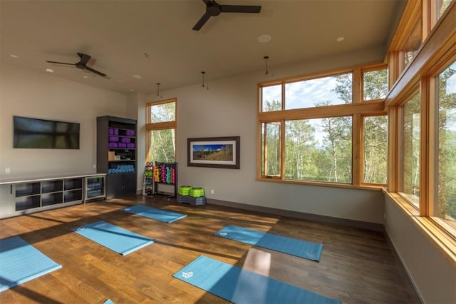 7 Moss Way, Silverthorne, CO 80498 - workout area with a ceiling fan and wood finished floors