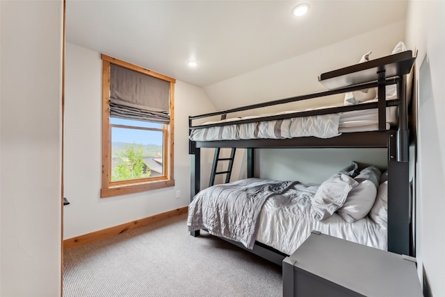 7 Moss Way, Silverthorne, CO 80498 - bedroom featuring carpet, lofted ceiling, and recessed lighting