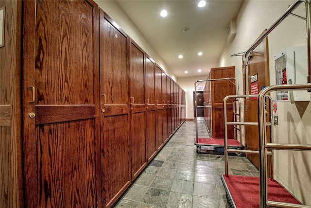 22787 US Highway 6 Unit 302, Keystone, CO 80435 - hall featuring stone finish floors and recessed lighting